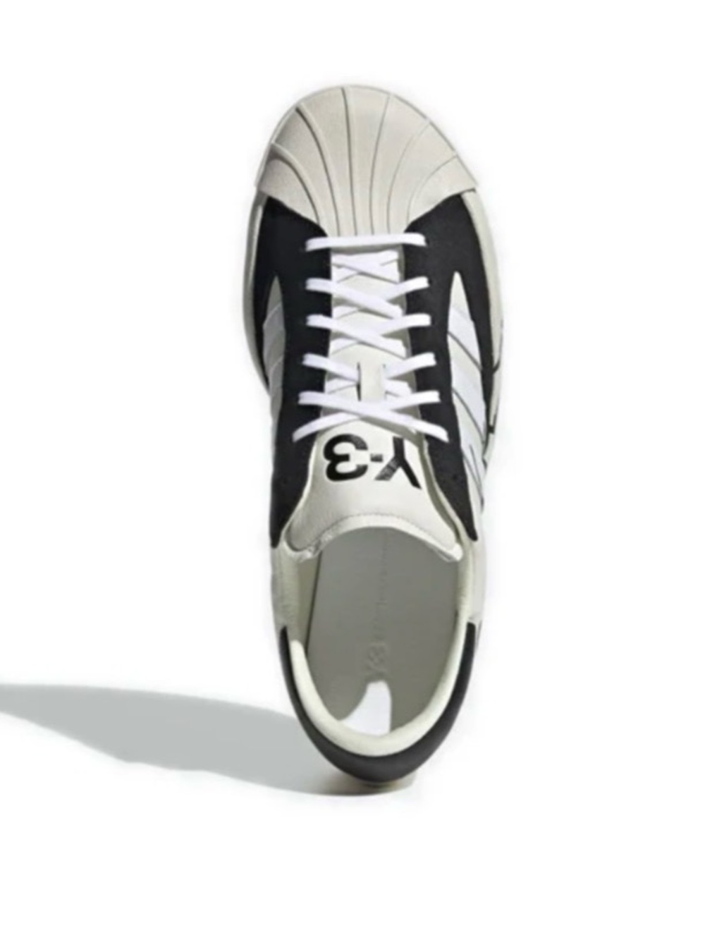Y-3 Men’s Black and White Shell-Toe Lace-Up Sneaker